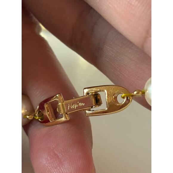 B9 Napier Vintage Necklace Faux Pearl Black Cabochon Art Deco Revival Statement - Picture 9 of 10